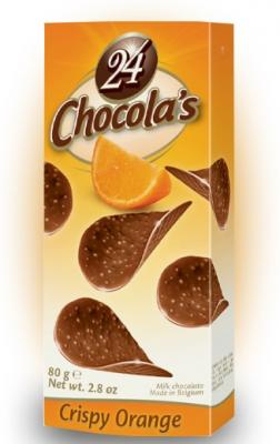 Шоколадные чипсы 24 Chocola’s Crispy Orange 80 грамм