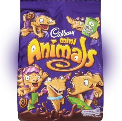 Мини-печенья Cadbury в форме животных 139,3 гр